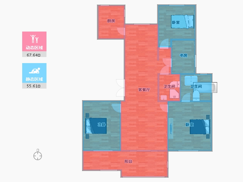 北京-北京市-北京市海淀区西北旺镇温馨家园-116.27-户型库-动静分区