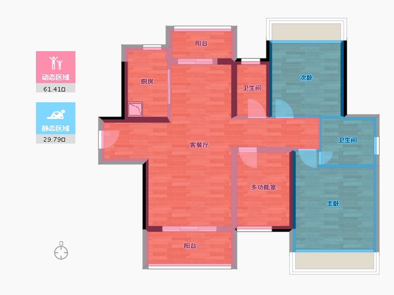 广东省-江门市-骏景湾·领峰9栋01户型-80.20-户型库-动静分区