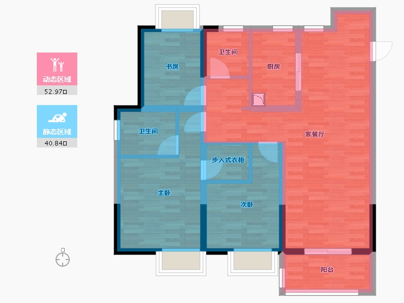 安徽省-合肥市-禹洲·平湖秋月-82.91-户型库-动静分区