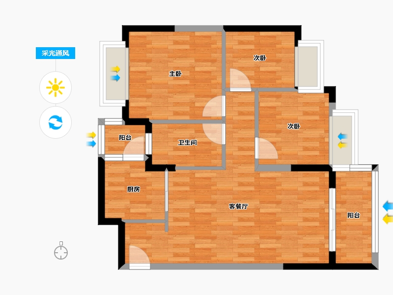 四川省-眉山市-天府文化旅游城-68.38-户型库-采光通风