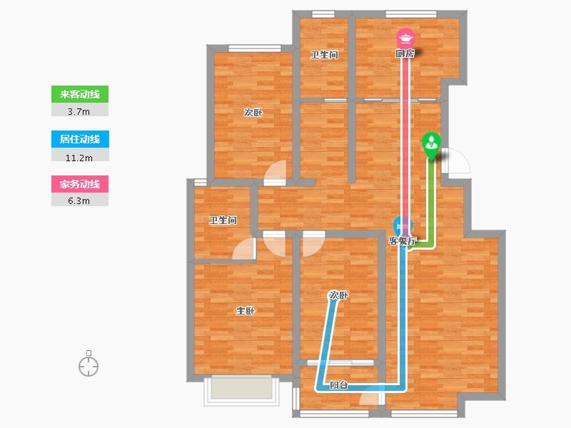 山东省-滨州市-教师之家-113.92-户型库-动静线