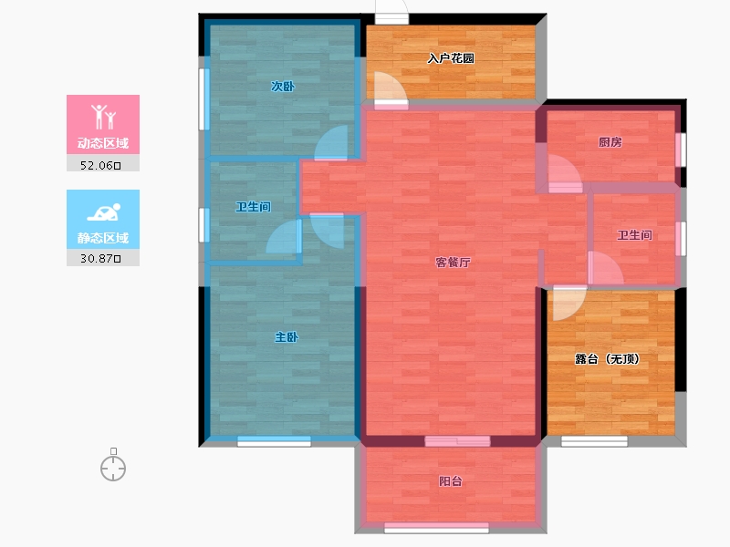 湖南省-长沙市-富兴悦府-90.00-户型库-动静分区