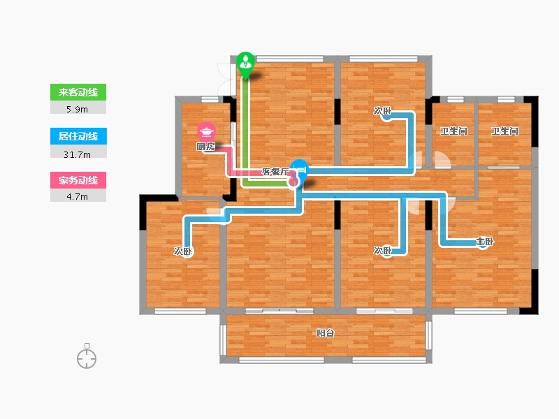 浙江省-金华市-中梁滨江壹号院-137.00-户型库-动静线