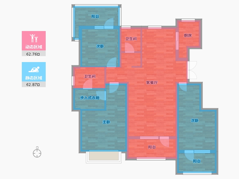 河北省-石家庄市-万合名著-111.29-户型库-动静分区