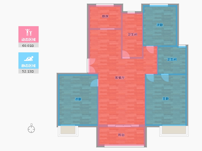 江苏省-盐城市-中庚香城世家-103.00-户型库-动静分区