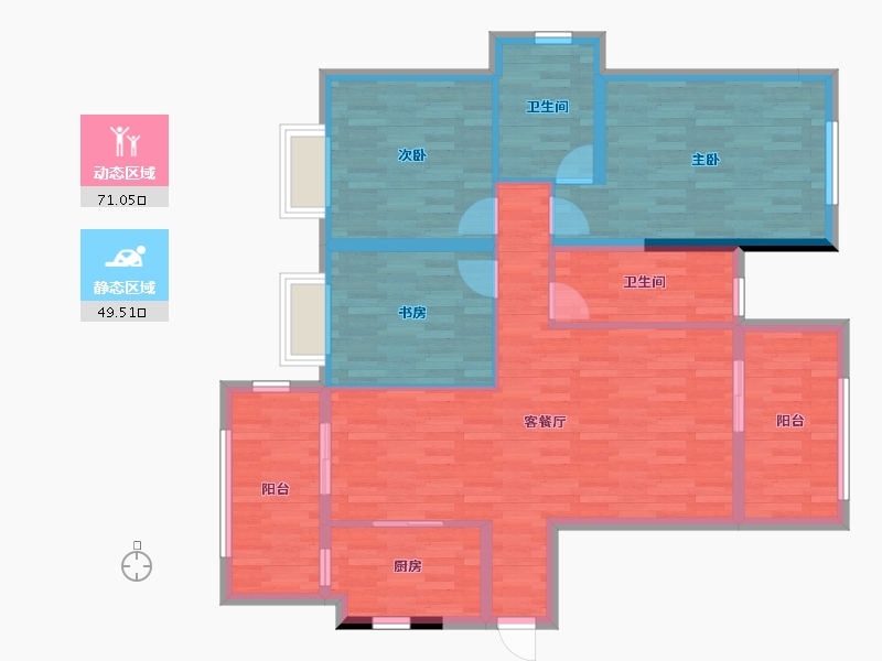 广西壮族自治区-桂林市-金源新城福邸嘉园-108.27-户型库-动静分区