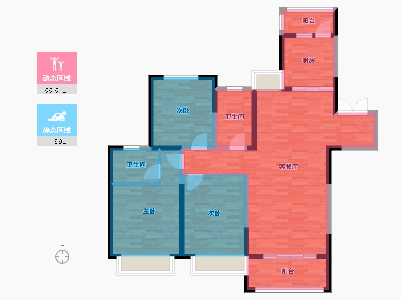 陕西省-汉中市-仕锦云阙-99.06-户型库-动静分区