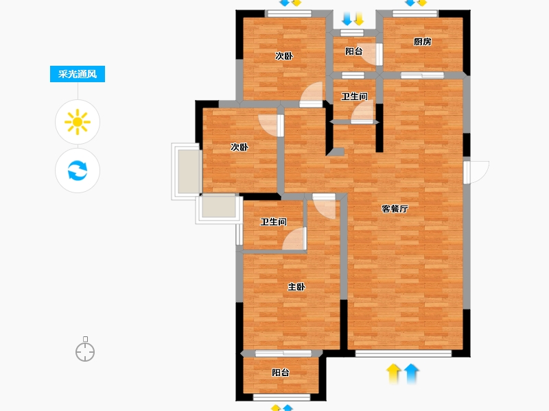 宁夏回族自治区-银川市-三沙源国际生态文化旅游度假区-89.35-户型库-采光通风