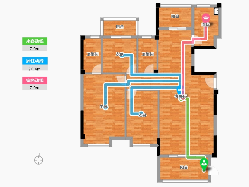 福建省-龙岩市-榕树小区二期-118.79-户型库-动静线