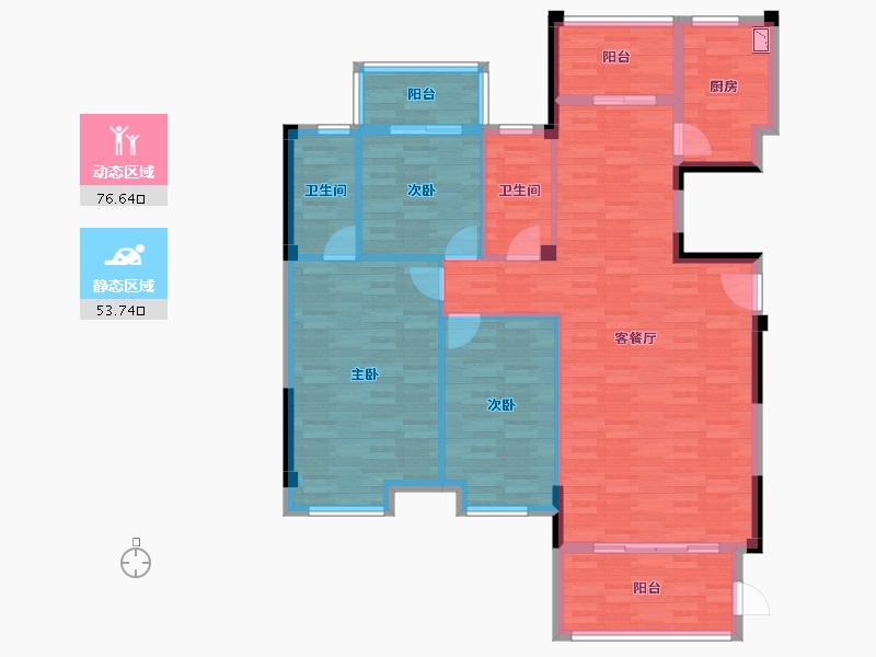 福建省-龙岩市-榕树小区二期-118.79-户型库-动静分区