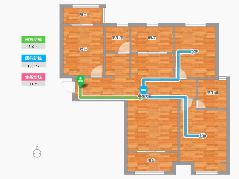 河南省-郑州市-台隆合园-90.99-户型库-动静线