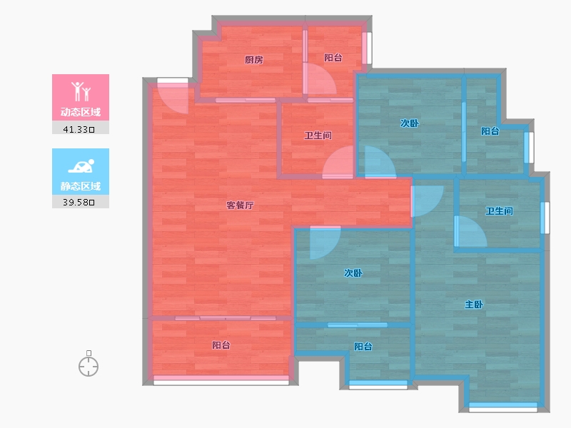 四川省-成都市-荣盛花语城-73.03-户型库-动静分区