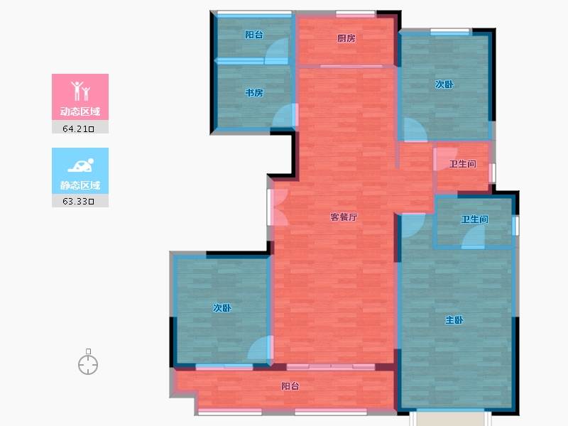 陕西省-咸阳市-枫丹名郡-114.99-户型库-动静分区