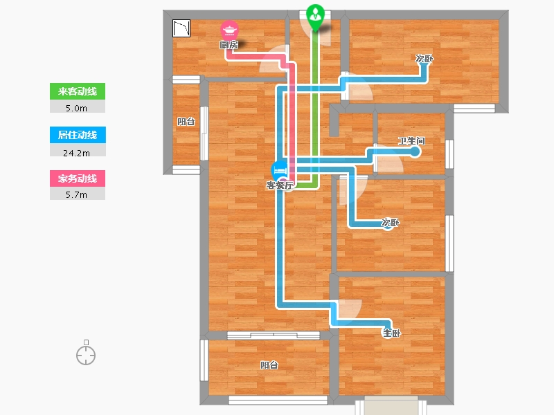 福建省-泉州市-东海湾御花园-72.24-户型库-动静线