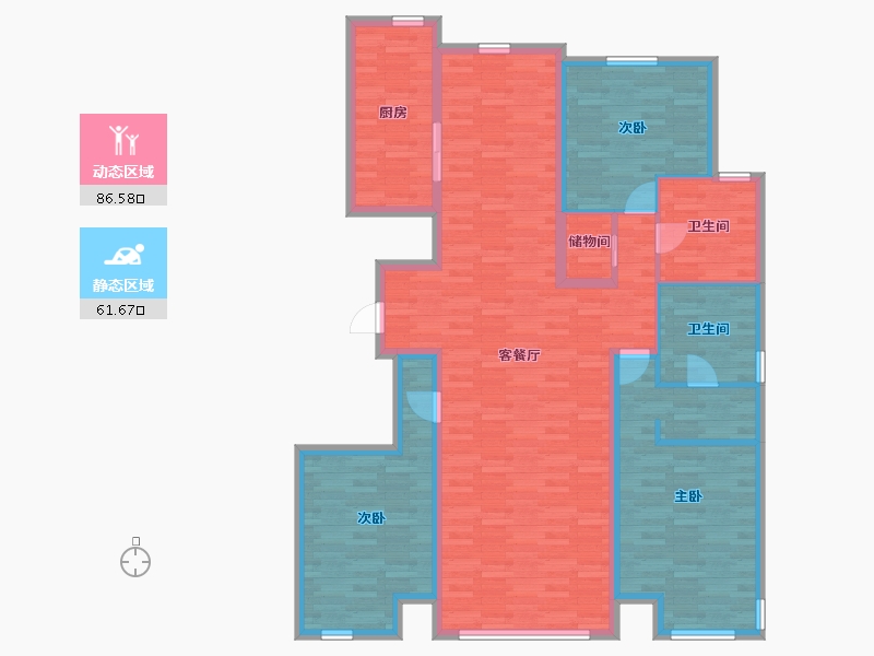 北京-北京市-融景城-133.80-户型库-动静分区