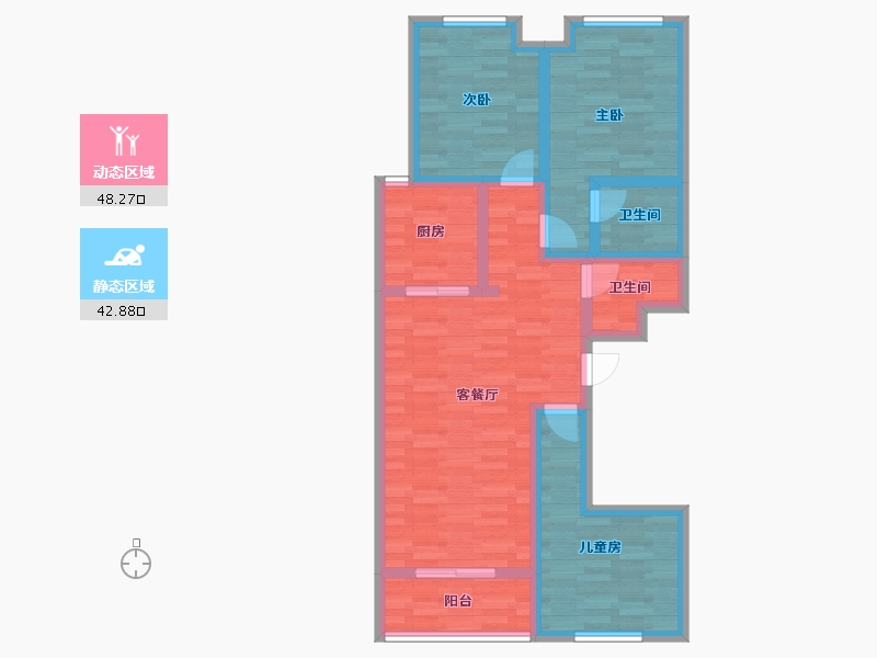 陕西省-西安市-明居城-79.79-户型库-动静分区