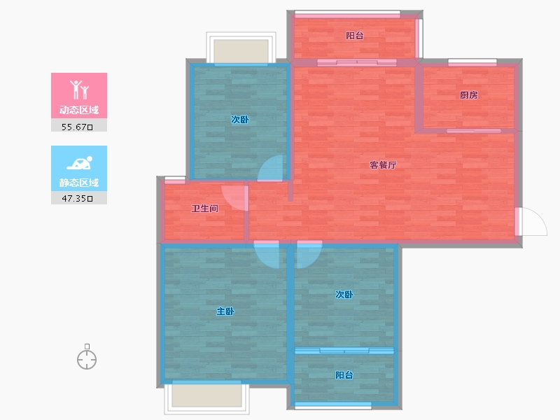 安徽省-宣城市-郎溪香格里拉-92.99-户型库-动静分区