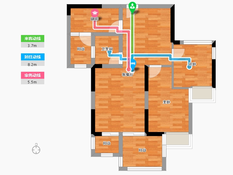 重庆-重庆市-淳德·壹号公馆-62.32-户型库-动静线