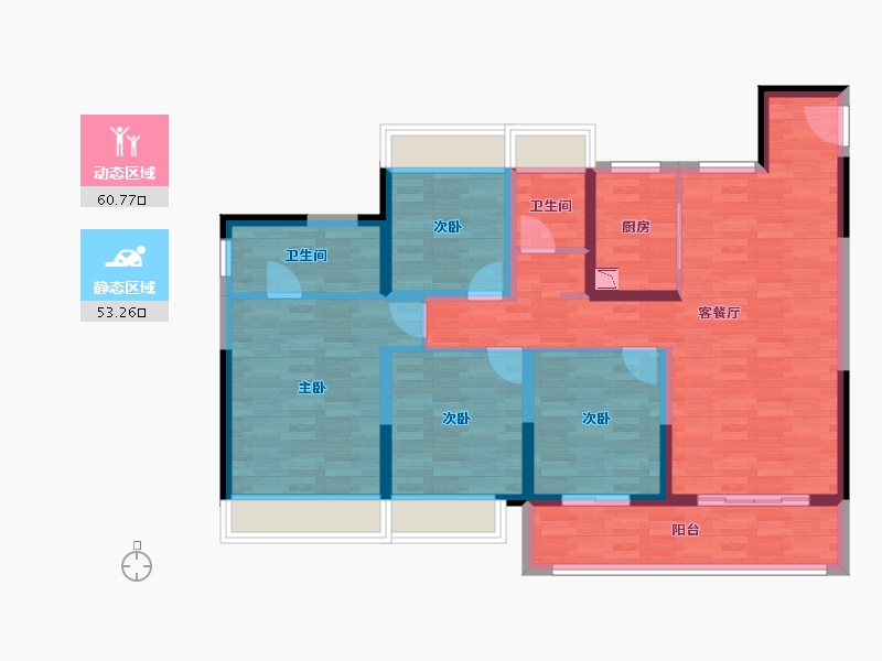 江苏省-南京市-江畔都会上城-101.23-户型库-动静分区