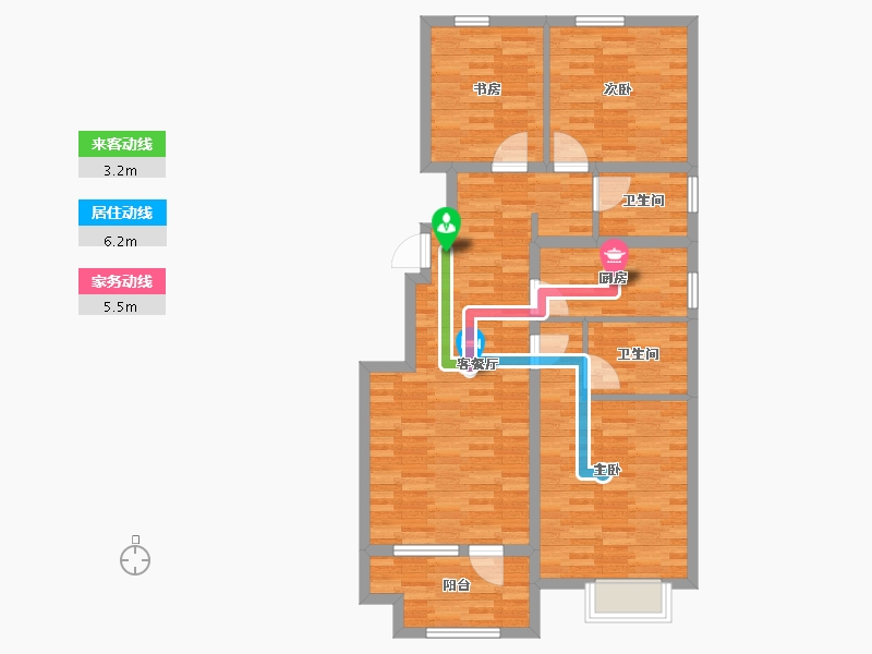 河北省-廊坊市-兰亭苑-90.00-户型库-动静线