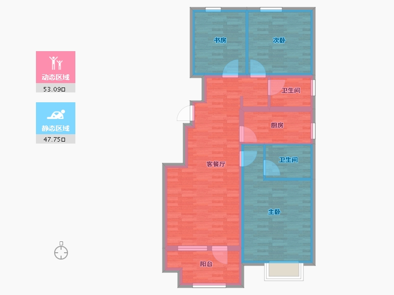 河北省-廊坊市-兰亭苑-90.00-户型库-动静分区