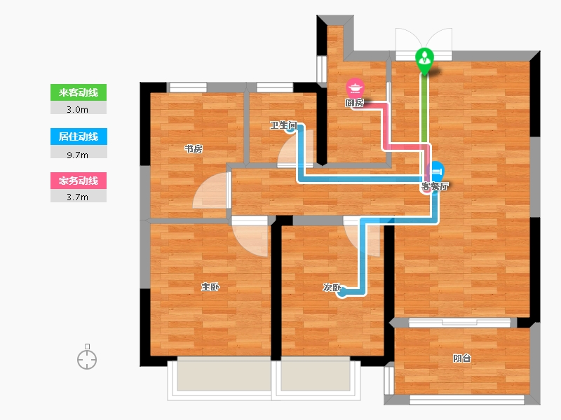 河南省-郑州市-汇泉西悦城-63.00-户型库-动静线