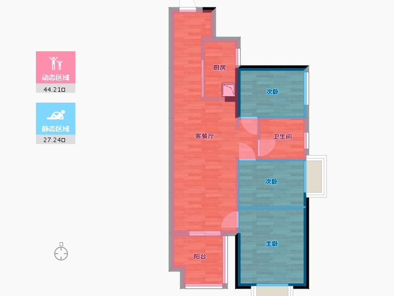 广东省-中山市-昇海豪庭-63.40-户型库-动静分区