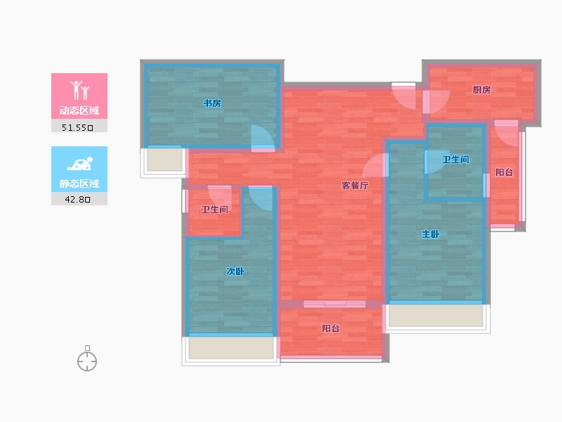 四川省-成都市-棠府-82.90-户型库-动静分区