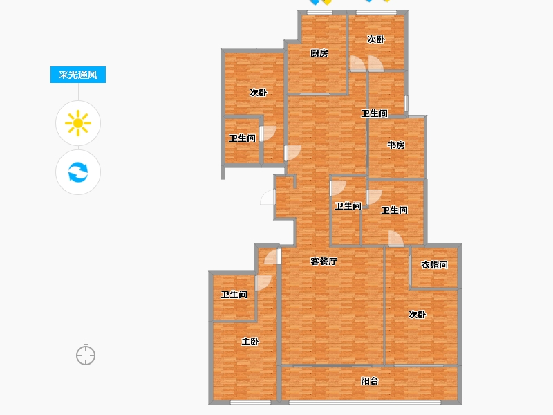 浙江省-杭州市-凤起潮鸣-271.01-户型库-采光通风