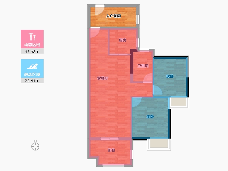 广东省-广州市-保利碧桂园·公园大道-67.93-户型库-动静分区