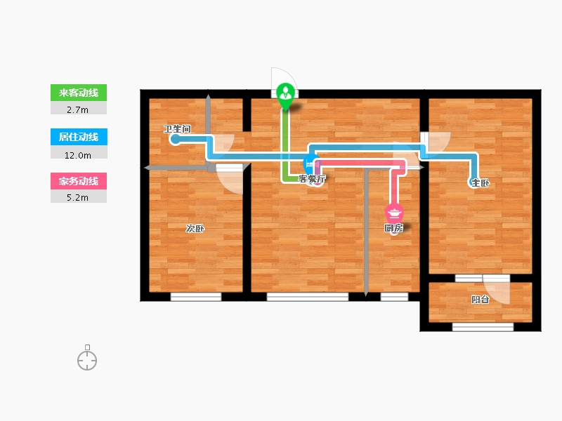 河北省-唐山市-南湖春晓5期-63.37-户型库-动静线