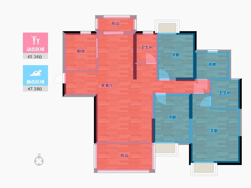 湖南省-长沙市-福晟钱隆国际-100.48-户型库-动静分区