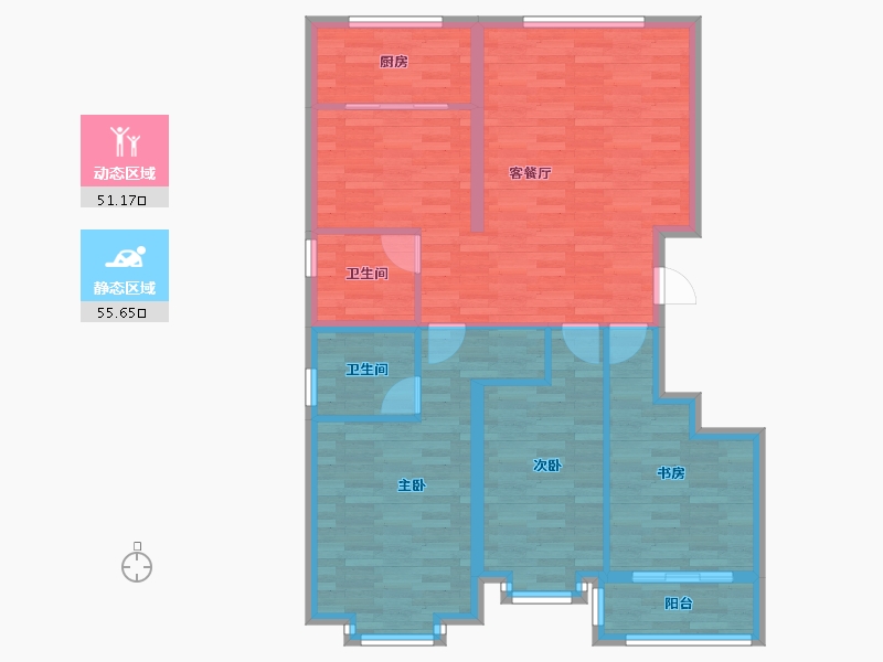 山西省-忻州市-北海小区-96.11-户型库-动静分区