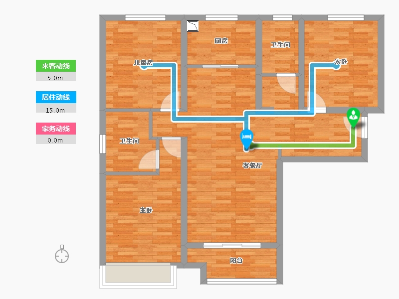 陕西省-西安市-中南青樾-90.29-户型库-动静线