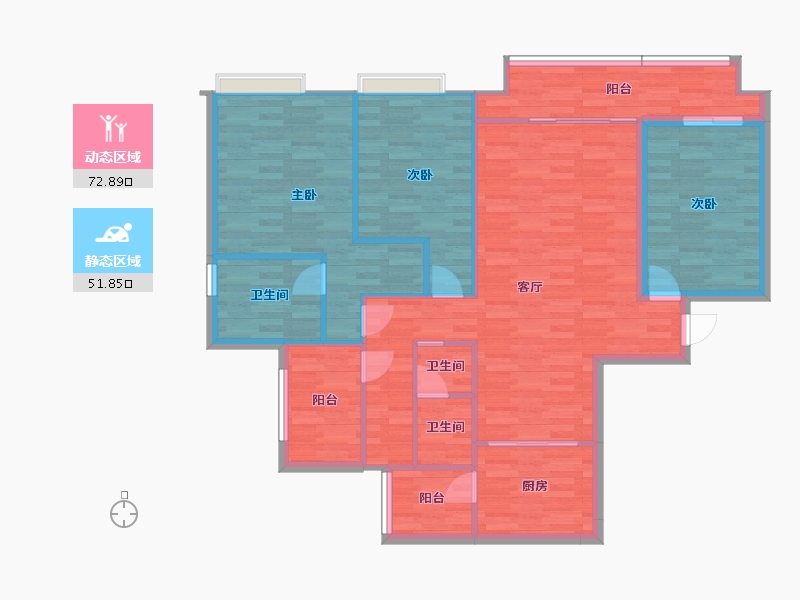 重庆-重庆市-金融街·融府-113.80-户型库-动静分区