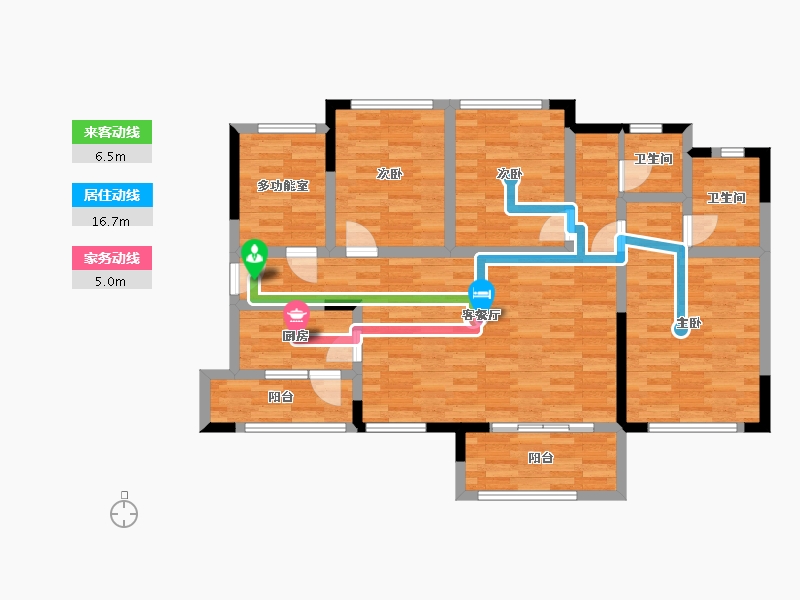 四川省-泸州市-学士山公园城-96.48-户型库-动静线