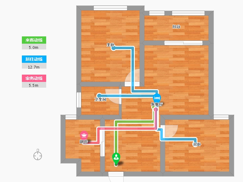 江苏省-苏州市-琴湖家园-55.96-户型库-动静线