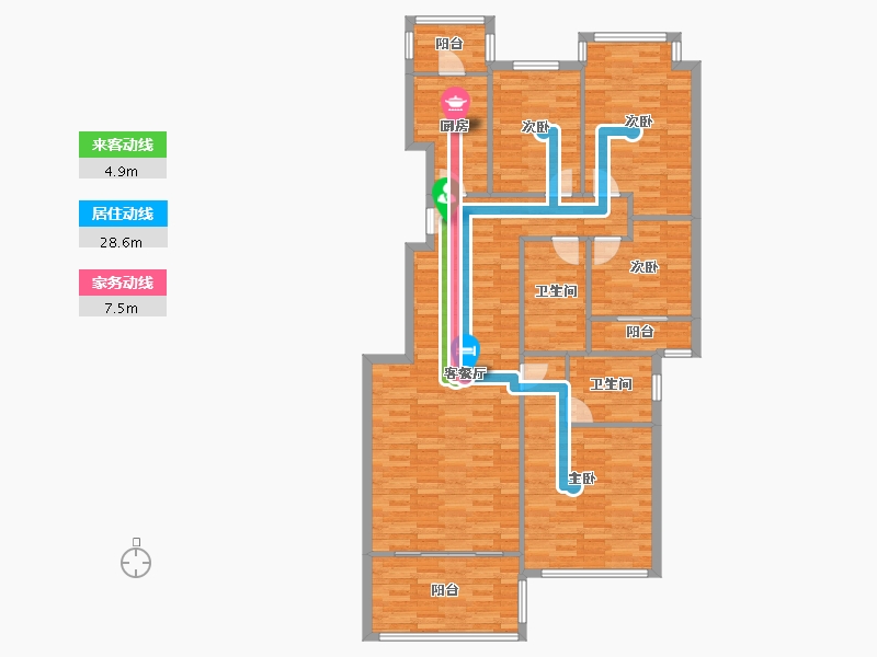 陕西省-西安市-紫薇田园都市-126.07-户型库-动静线