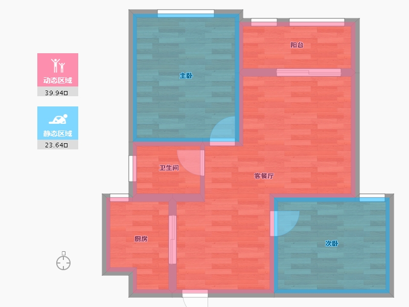 江苏省-苏州市-琴湖家园-55.96-户型库-动静分区