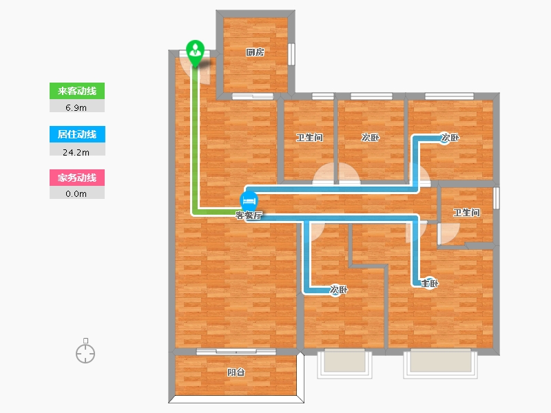 河南省-濮阳市-碧桂园天誉-111.00-户型库-动静线