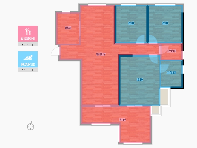 云南省-楚雄彝族自治州-湖山樾-102.29-户型库-动静分区