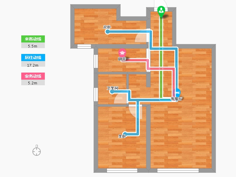 新疆维吾尔自治区-乌鲁木齐市-桃源九点阳光-55.29-户型库-动静线