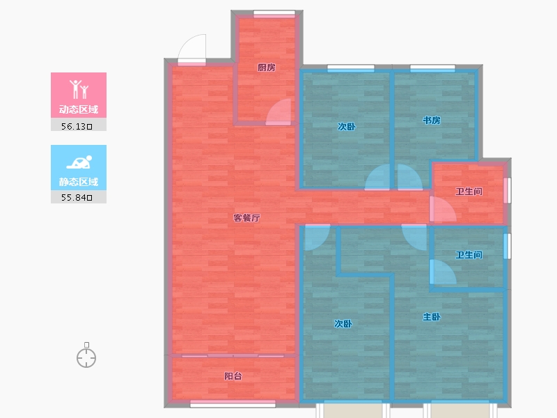 河北省-承德市-北欧云著-101.36-户型库-动静分区