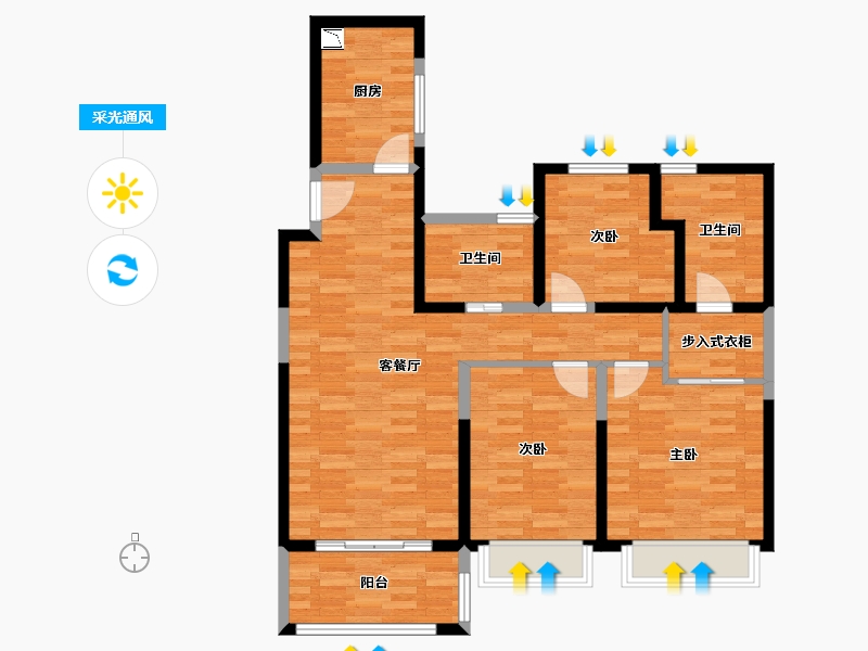 江苏省-宿迁市-牡丹园-95.00-户型库-采光通风