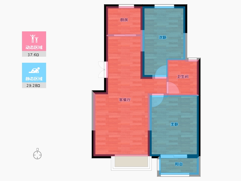 天津-天津市-中建澜和湾-59.64-户型库-动静分区