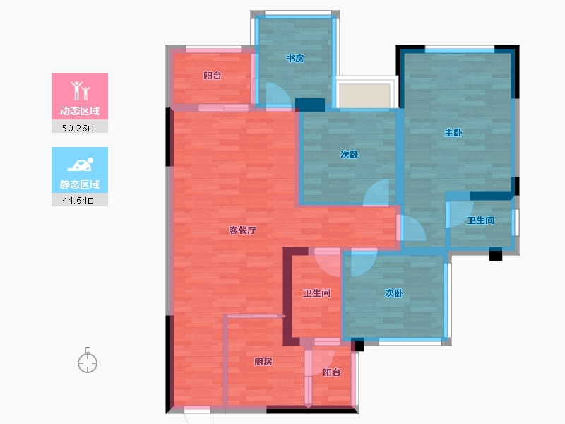 四川省-南充市-凤栖大院-83.73-户型库-动静分区