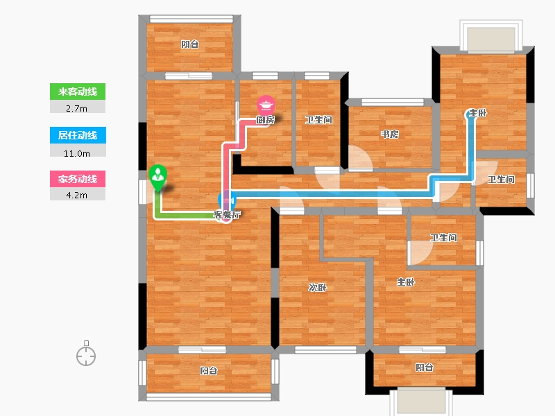 湖南省-长沙市-天鸿中央大院-102.03-户型库-动静线