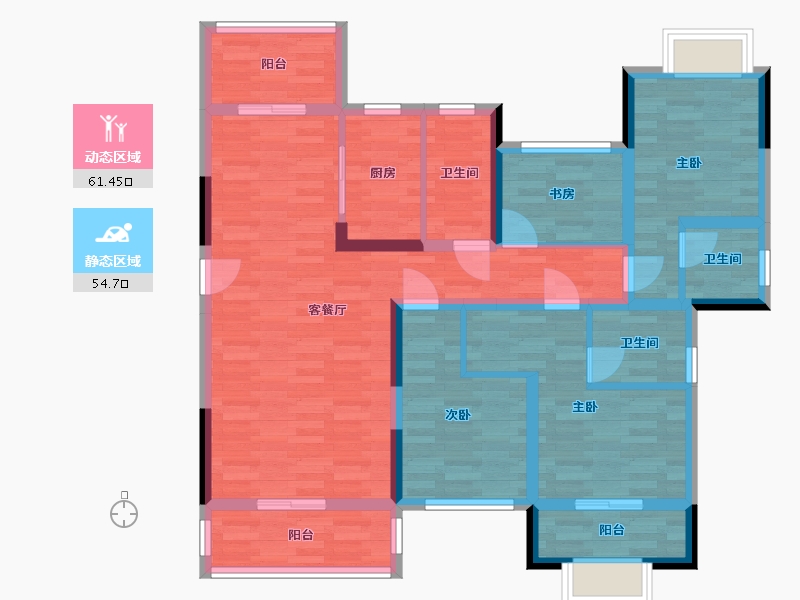 湖南省-长沙市-天鸿中央大院-102.03-户型库-动静分区