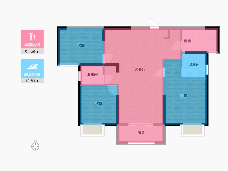 湖南省-长沙市-金地中交麓谷香颂-84.77-户型库-动静分区