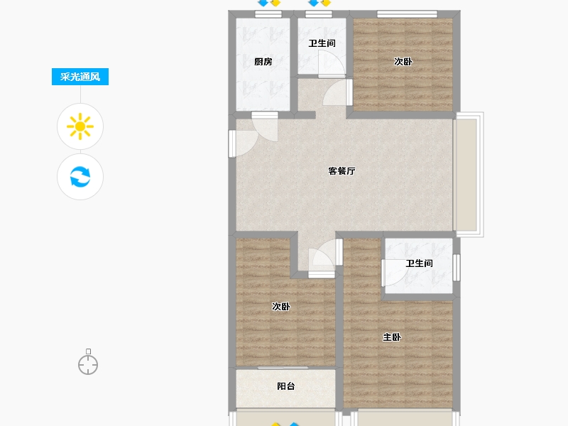 山东省-泰安市-开元盛世信园-100.01-户型库-采光通风